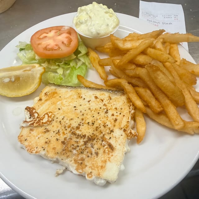 Halibut Steak.